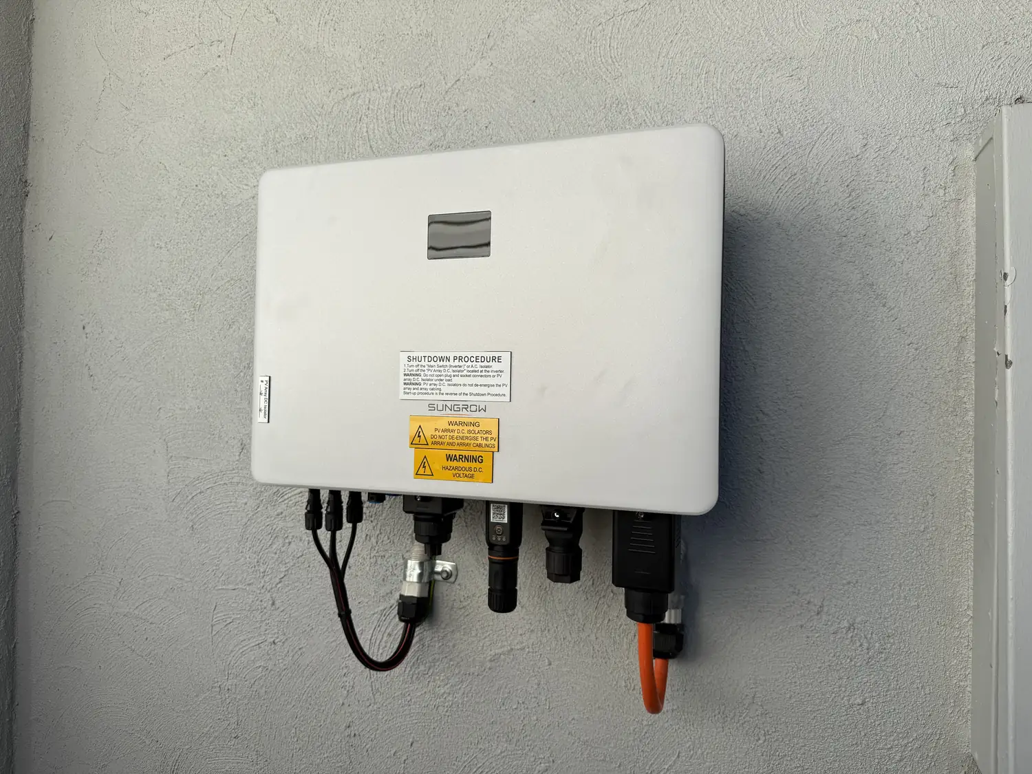 Inverter and switchgear on the wall