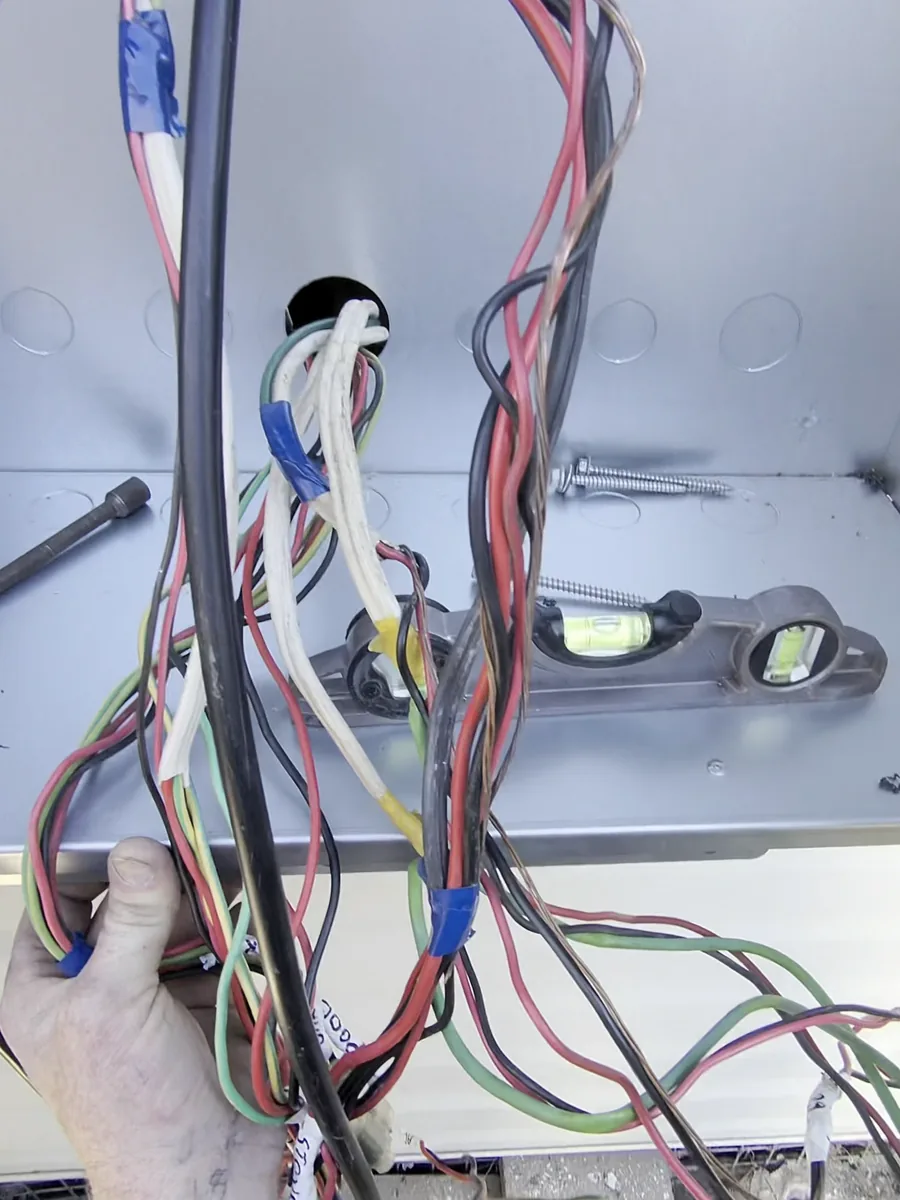 Venux electrician carrying out electrical service connection work