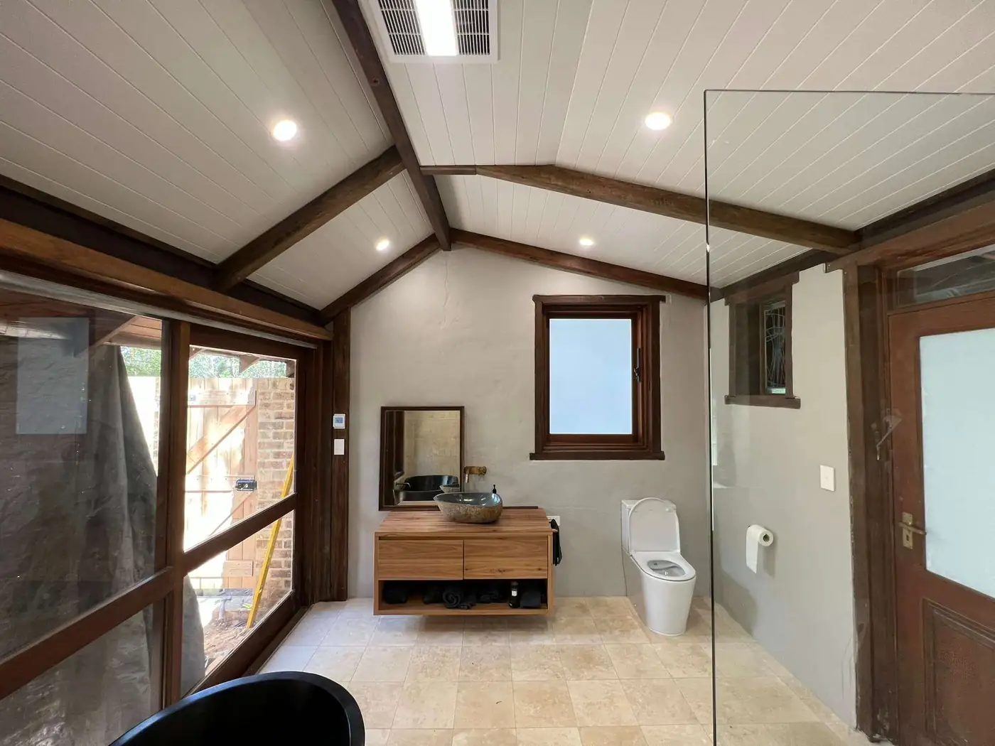 Interior LED downlights, renovated bathroom