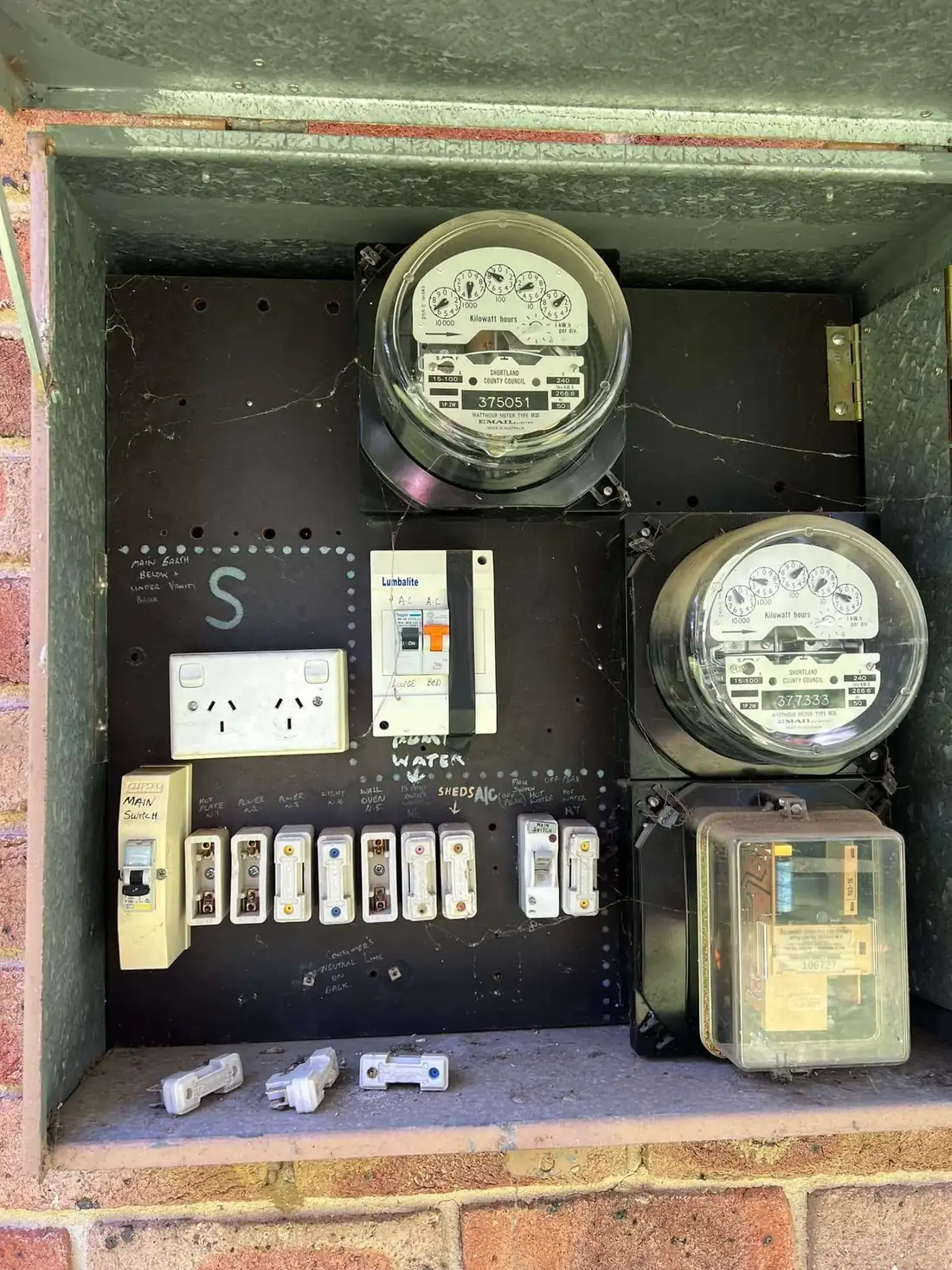 Meters inside the enclosure after an upgrade