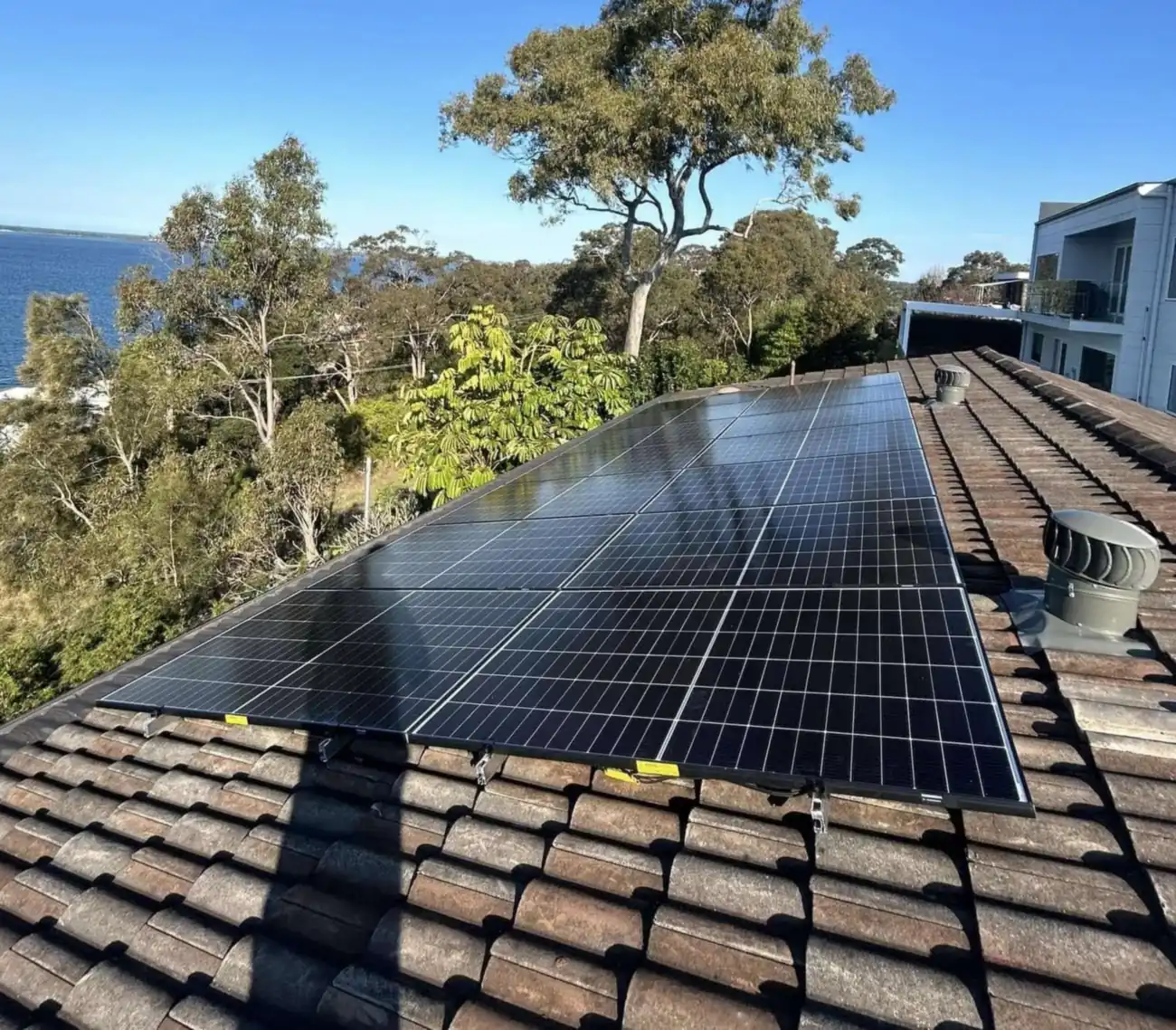 Roof array above the lake